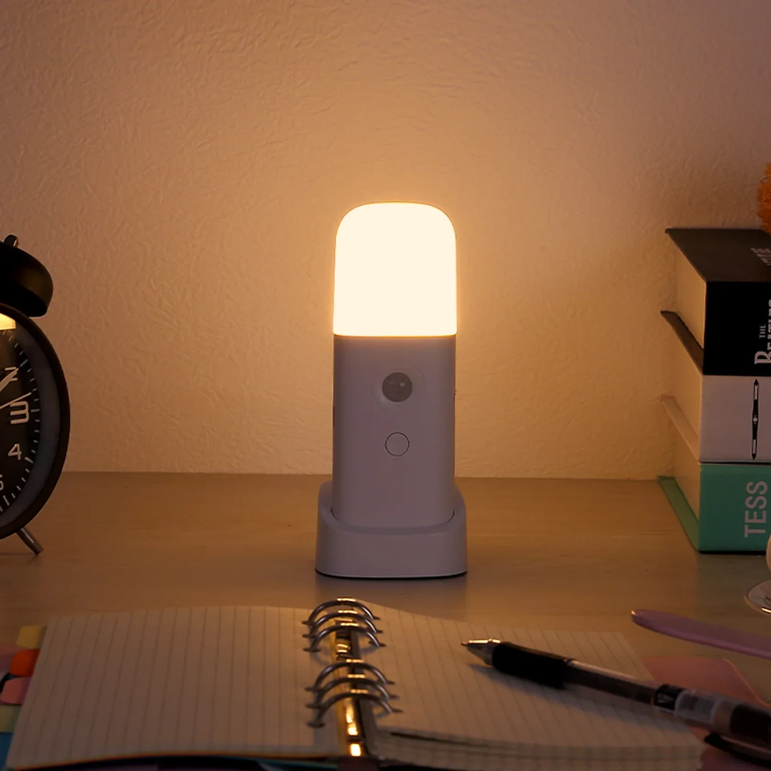 Lampe LED Intelligente à Induction Infrarouge pour le Corps Humain, Veilleuse à Intensité Réglable, Chargement USB, Cendre de Chambre à Coucher