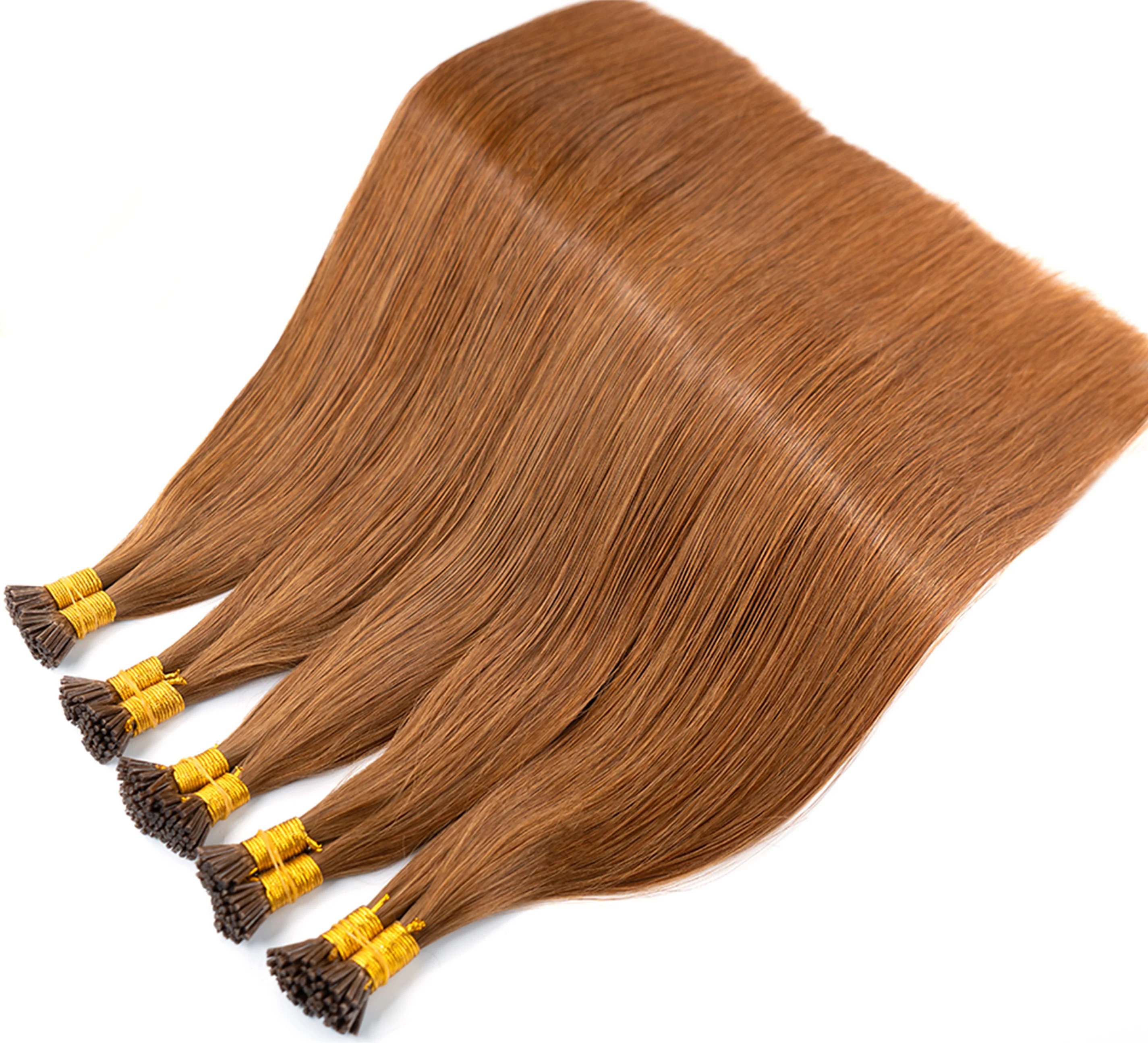 18-30inch Straight I Tip Hair Extensions Natural Real Human Fusion Hair Extensions 50pcs/ Set Keratin Capsule 4# Color