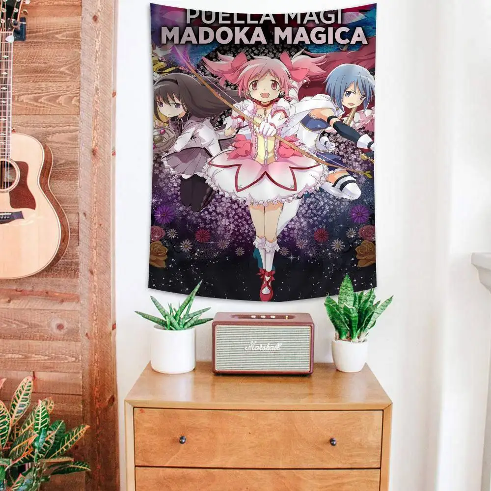 Anime P-Puella Magi Madoka Magica Girl Cartoon Tapestry Wall Hanging Decoration Household Home Decor