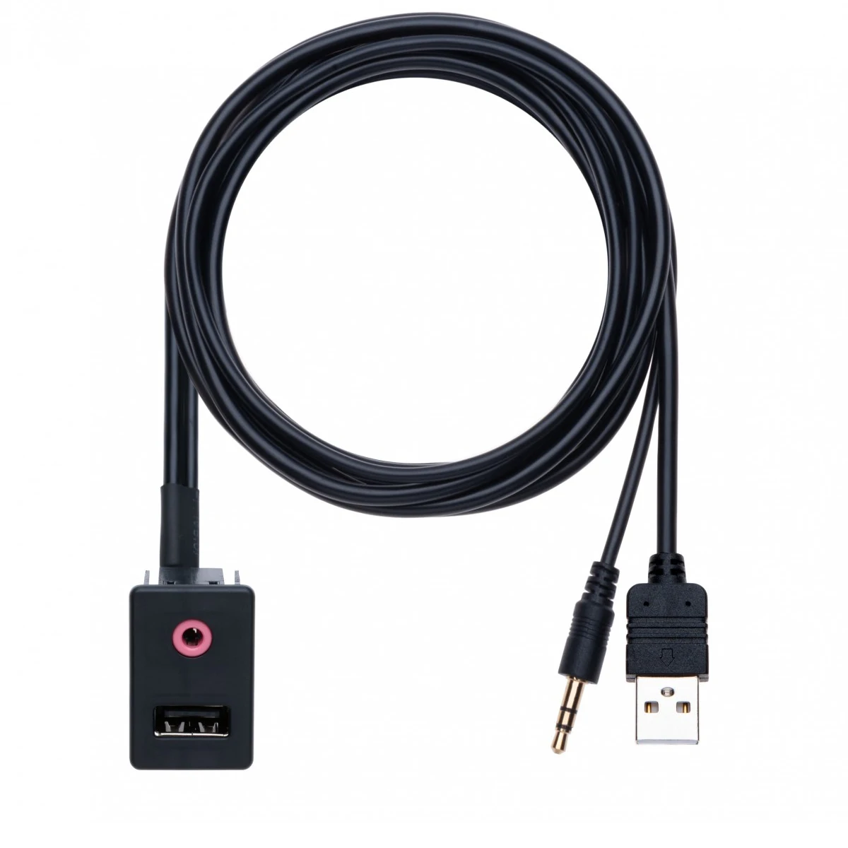 

Автомобильный USB-адаптер 12В 2.0 с разъемом AUX для наушников, универсальный, скрытого монтажа, 3.5мм, 1.5 метра, удлинитель для приборной панели