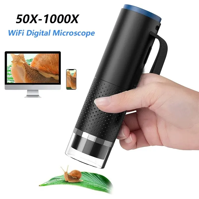 Wireless Digital Microscope 2MP 50X-1600X Magnification Portable Handheld USB Microscopes Coin Magnifier For iPhone Android