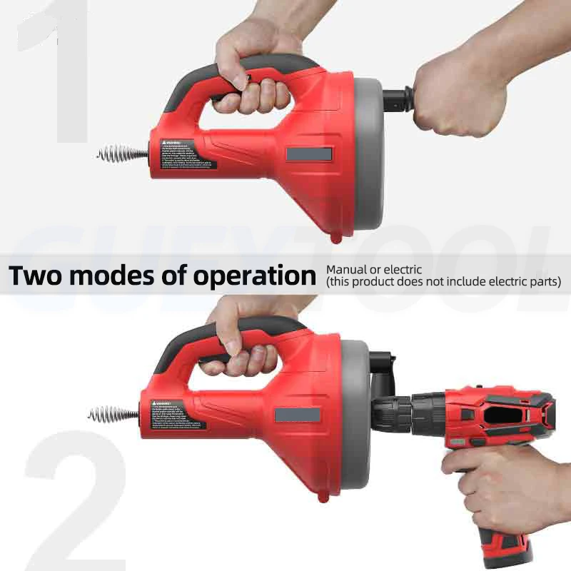 Imagem -03 - Casa Elétrica Handle Pipe Dredging Machine Dredger Máquina Dragage Household Pipe Unclogger Esgoto Desentupimento Cozinha wc Bloqueio Tubulação Limpador Drenagem Sanitário Piso Máquina de Dragagem de Tubulação Elétrica