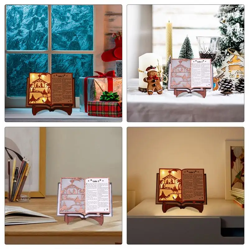 Деревянная книга на тему Рождества