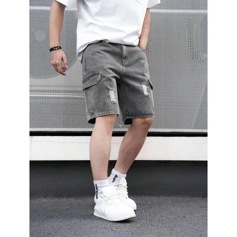 

Loose Fit Men's Denim Shorts Casual Comfortable Men's Blue Jeans Shorts Spring Summer Fashion Men's Clothing Short Pants