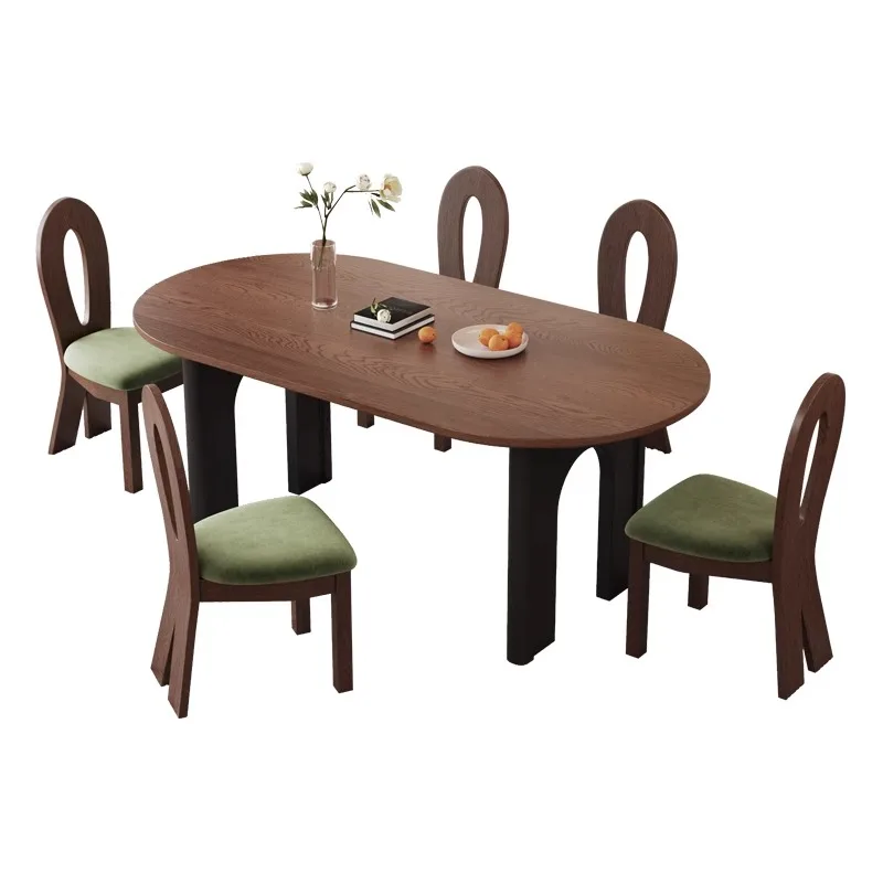 الشمال طاولة طعام حديثة البيضاوي الطعام العصور القديمة نمط طاولة طعام الخشب الاسترخاء مجموعة Di Mobili Da Giardino أثاث المنزل