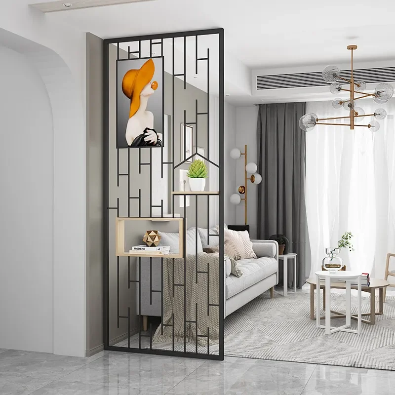 Luxury Stainless Steel Iron Screen Hollow Wall Light for Dining Room Living Room Entrance Art Painting Partition Decor