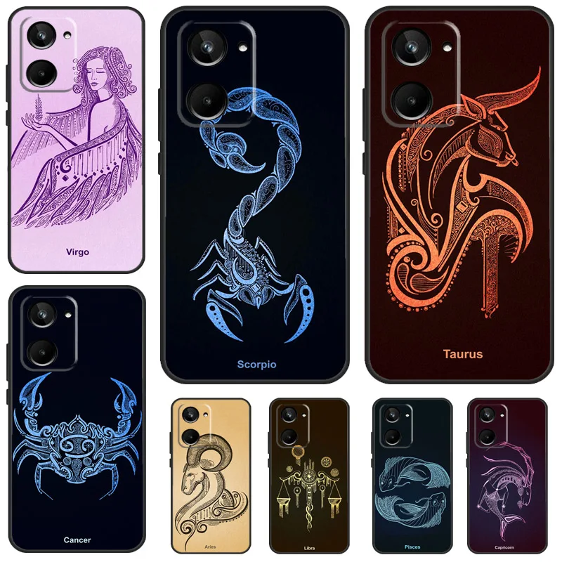 Zodiac Sign For Realme 12 Pro Plus 11 10 9 C55 C53 C51 C30 C31 C33 C35 C11 C25s C21Y GT Neo 5 GT3 Case