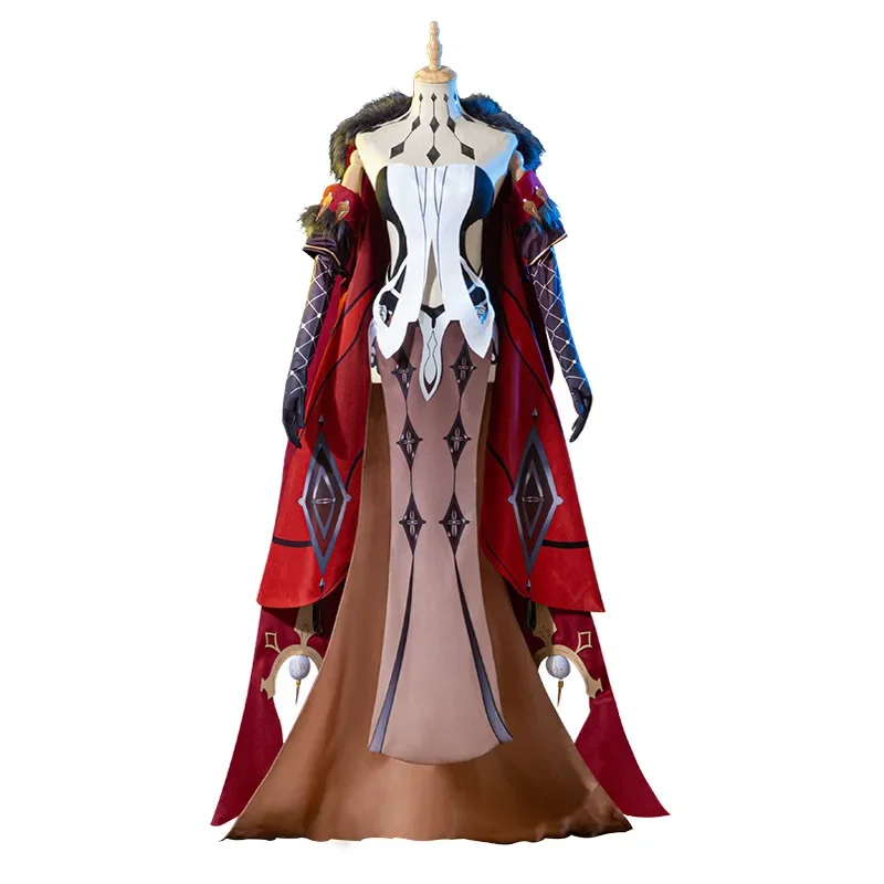 Genshin Impact Anime Cosplay Traje para Mulheres, Fatui Oitavo Assento, A Senhora La Signora, Roupas de Cabelo, Trajes de Halloween