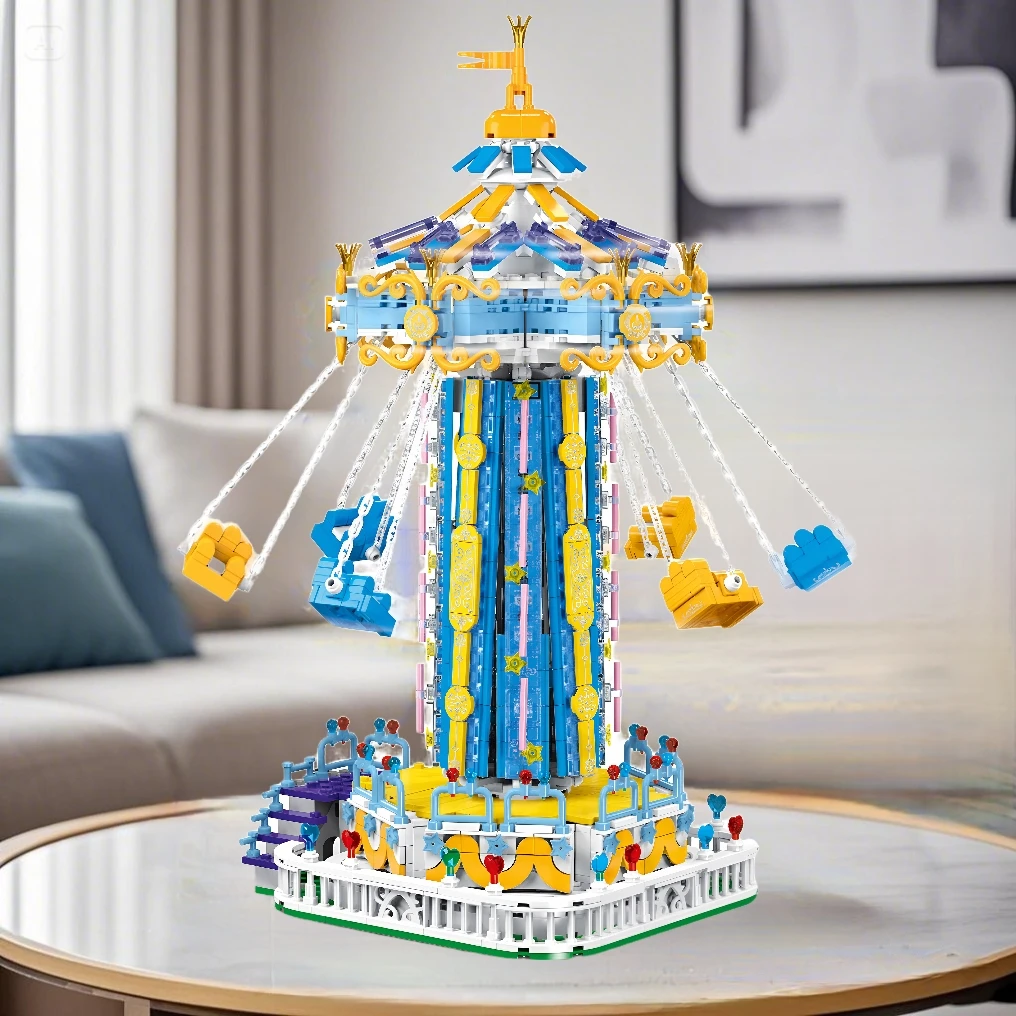 

1892Pcs Creative Lighting Amusement Park Building Blocks Bricks Model MOC Rotating Windmill Toy for Childrens Christmas Gift Set