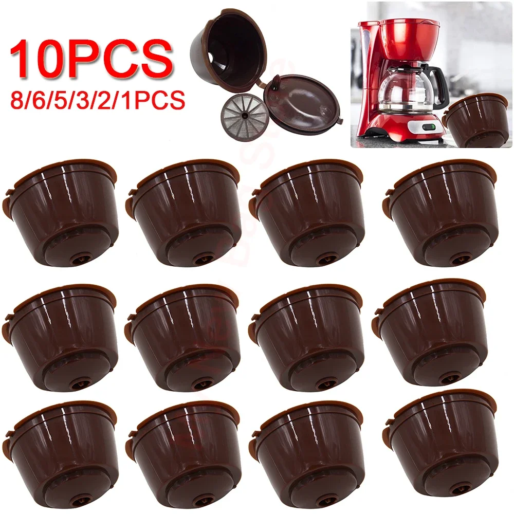 1-10PCS Coffee Capsule Capsules Pod Food Grade Refillable Coffee Filter Reusable Coffee Capsule Cups Strainer For Dolce Gusto