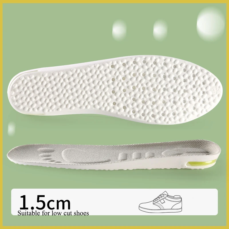 Palmilha para aumentar a altura para homens e mulheres, palmilhas para fascite plantar, almofadas para sapatos absorventes de choque de ar, conforto, 1 par