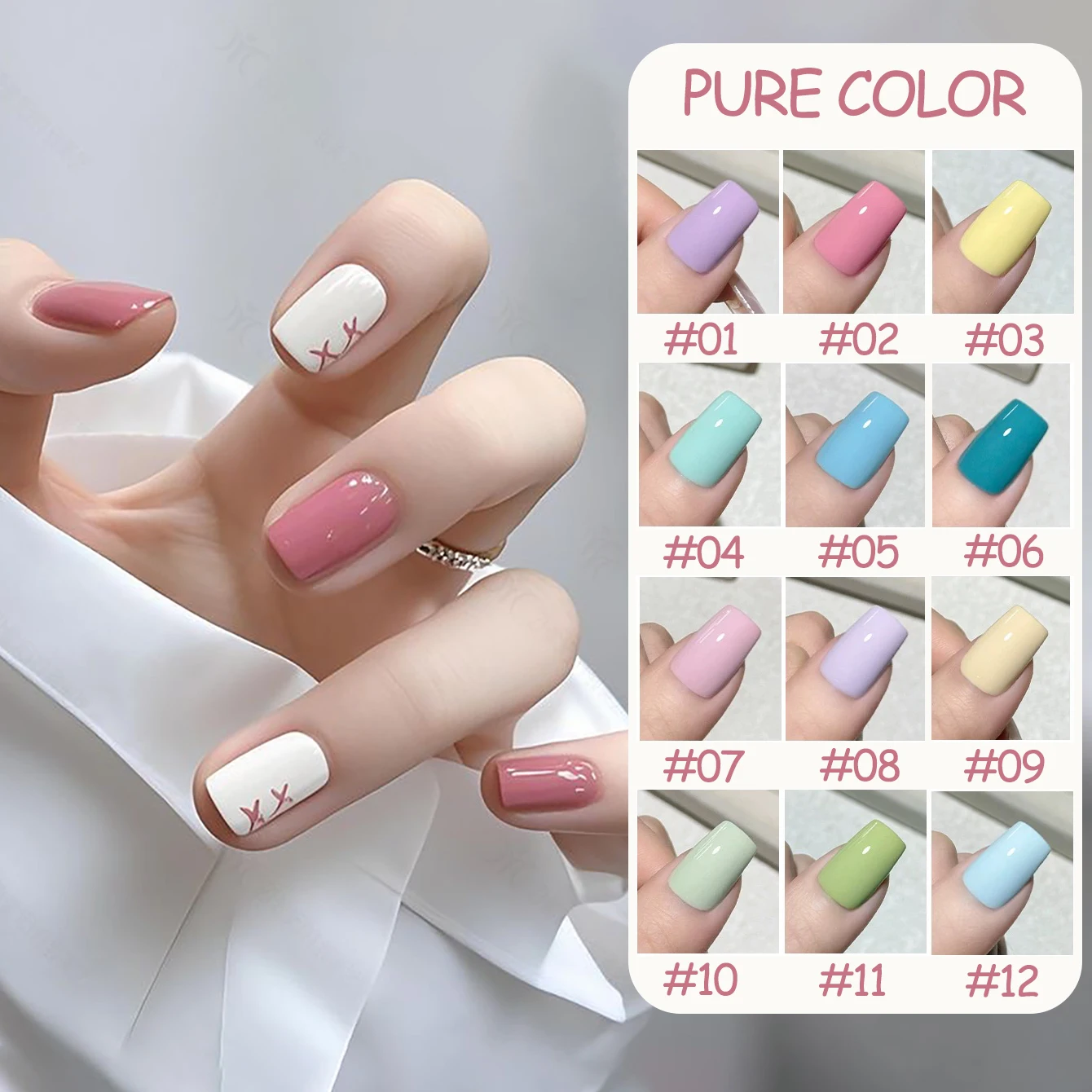 1-24pcs WS Summer Autumn Dopamine Macaron Cream Candy Holiday Style Vacation Small Set Girl Style Whitening Gel Nail Polish