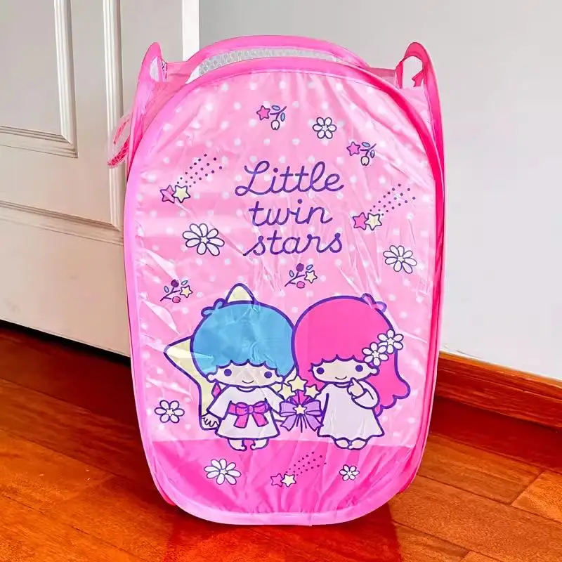 Sanrio Hello Kitty Kuromi Cartoon Dirty Clothes Basket pieghevole cesto della biancheria vestiti sporchi stoccaggio giocattolo secchio arredamento