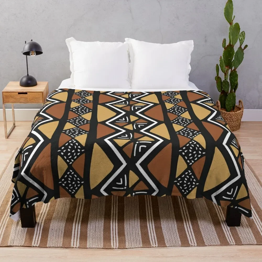 

African Mud Cloth Mali Throw Blanket Large Thins Warm Designers Winter beds Blankets