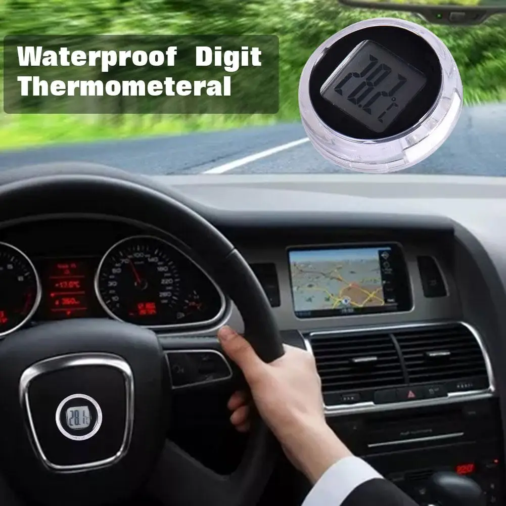 Digital Temperature Gauge Waterproof Pocket Measuring Tool Adhesive Outdoor Temperature Meter for Car Motorcycle Bathroom