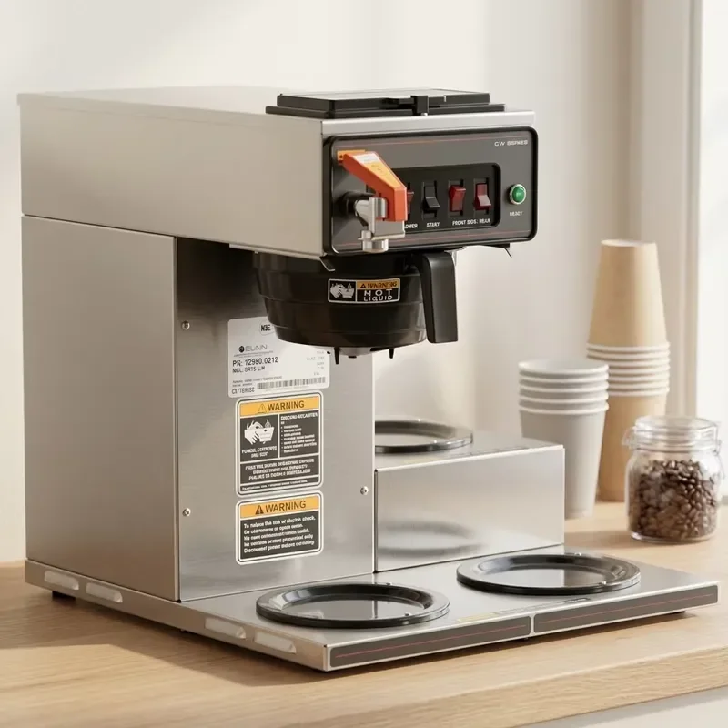 2.2L Stainless Steel Automatic Drip Coffee Maker Commercial Grade Vacuum Filter Machine for Home Office Brewing System