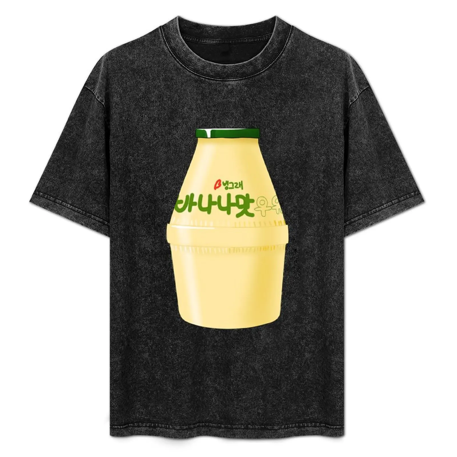 Camiseta coreana con estampado de plátano y leche