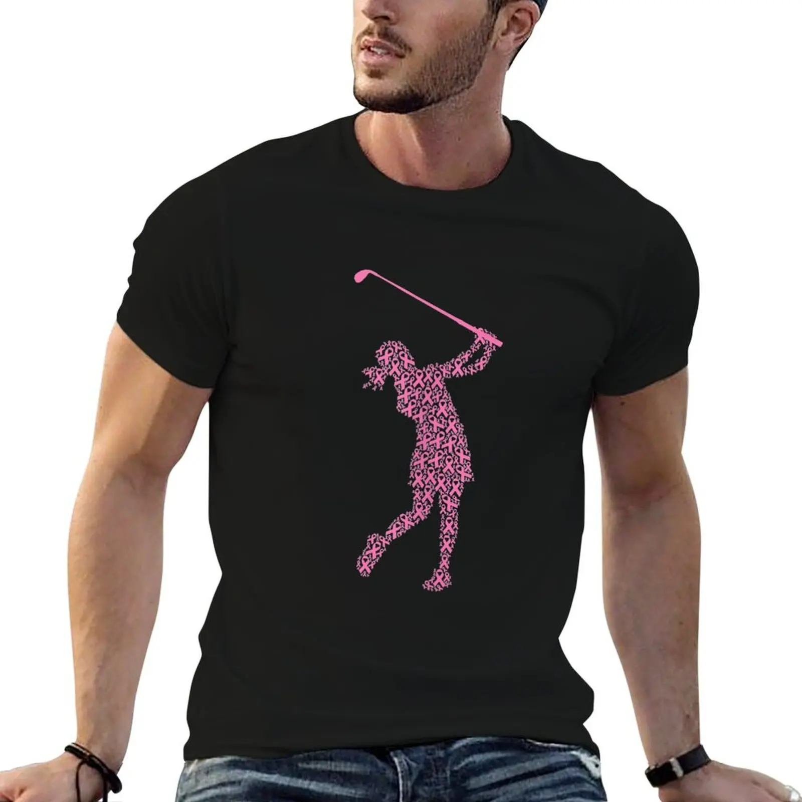 

Breast Cancer Awareness Pink Ribbon & Survivor Golf T-Shirt cute clothes summer clothes graphic shirts blanks Men's clothing