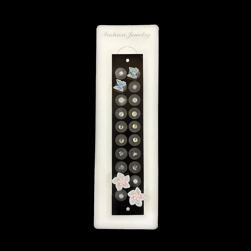 Fashion Butterfly Flower Ear Point Stickers Ear Pressure Patch Rhinestone Acupuncture Auricular Ear Stickers Massager