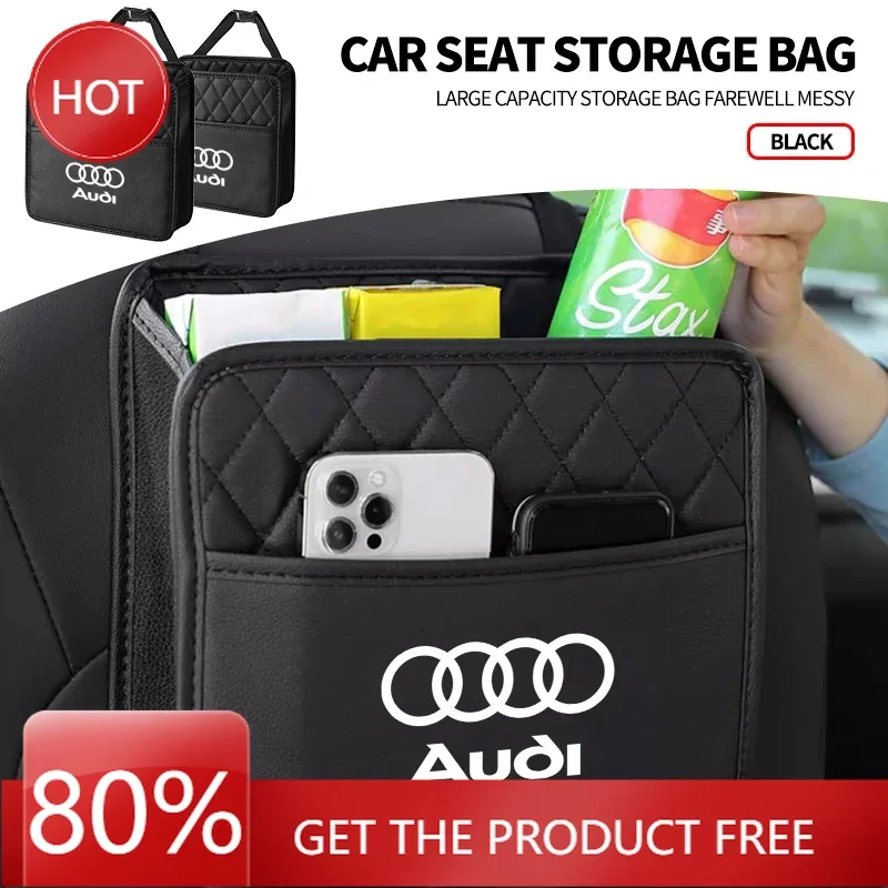 

2025 Автомобильная сумка для хранения на заднем сиденье, подвесная сумка-органайзер для Audi A3 A4 A5 B8 8P B9 8V B6 B7 A1 A6 C6 Q3 Q5 C7 8I kuga A7 Accessorie