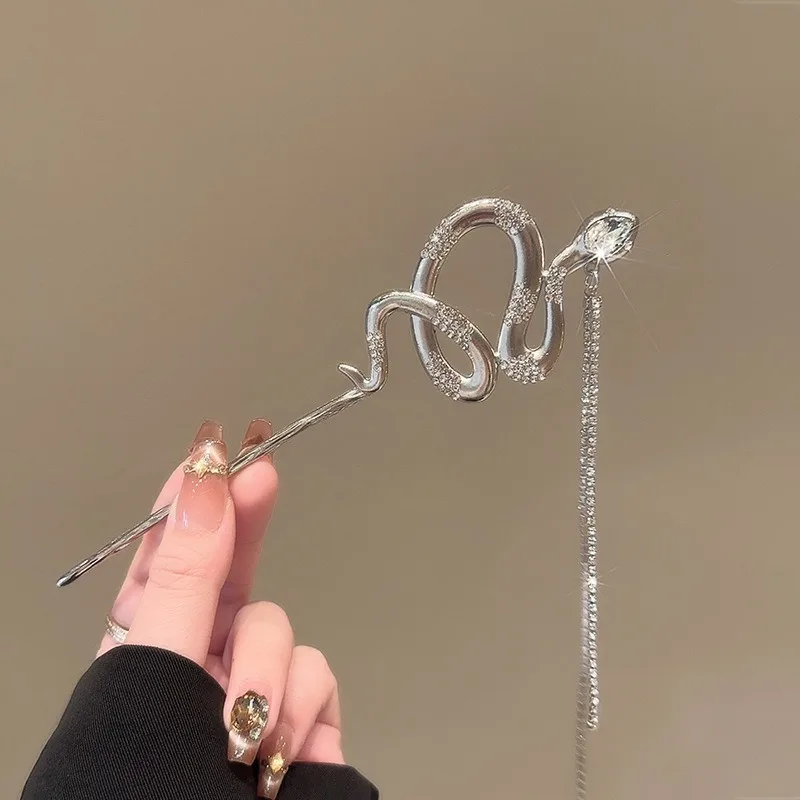 1 قطعة العصي الشعر ثعبان لهجة الثعبان تصميم استرخى سلسلة شرابات الكمال القوطية أنماط بيان Updos جريئة إكسسوارات الشعر