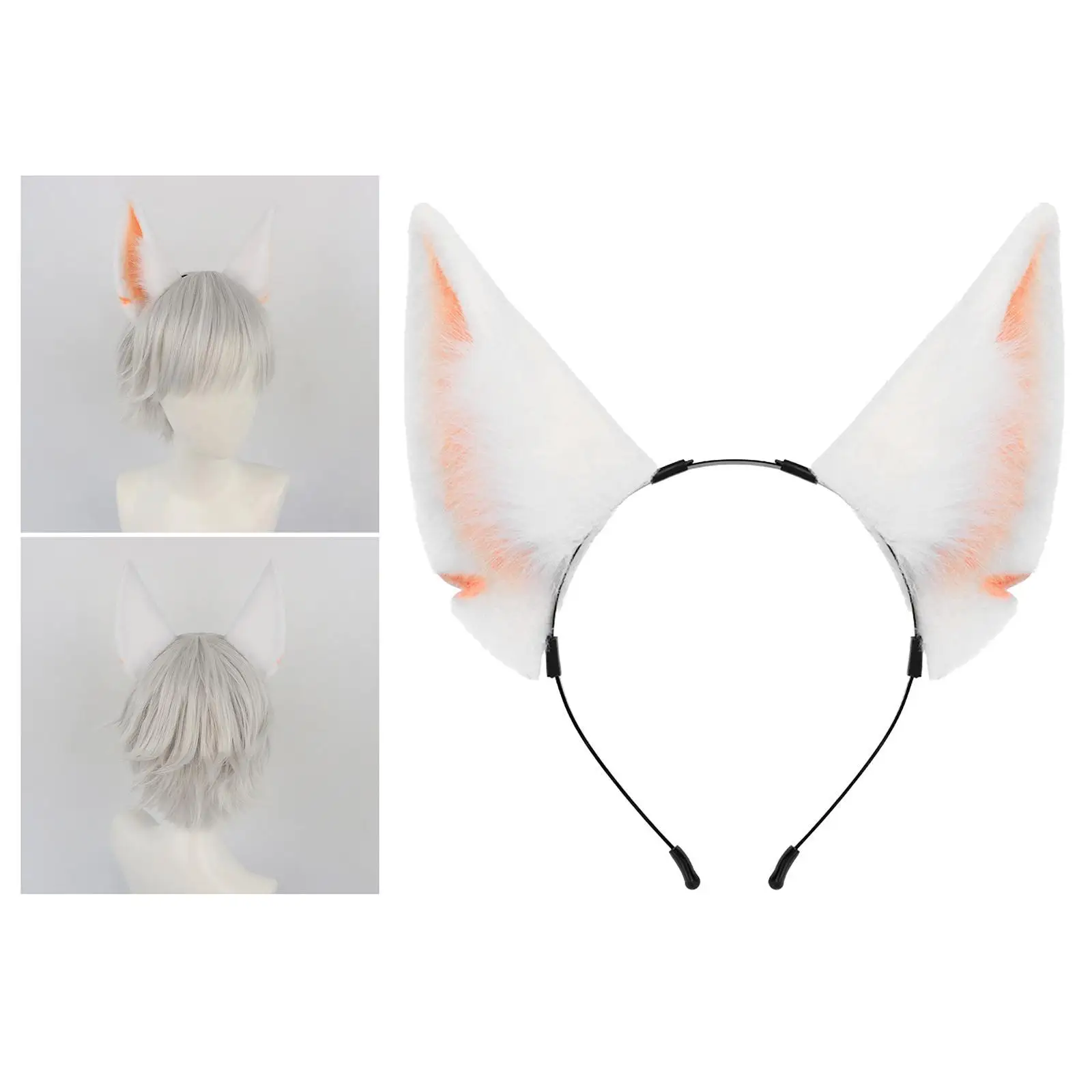 Diadema con orejas de gato, accesorios para fotos de Cosplay, aro para el pelo con orejas de animales para baile y cumpleaños