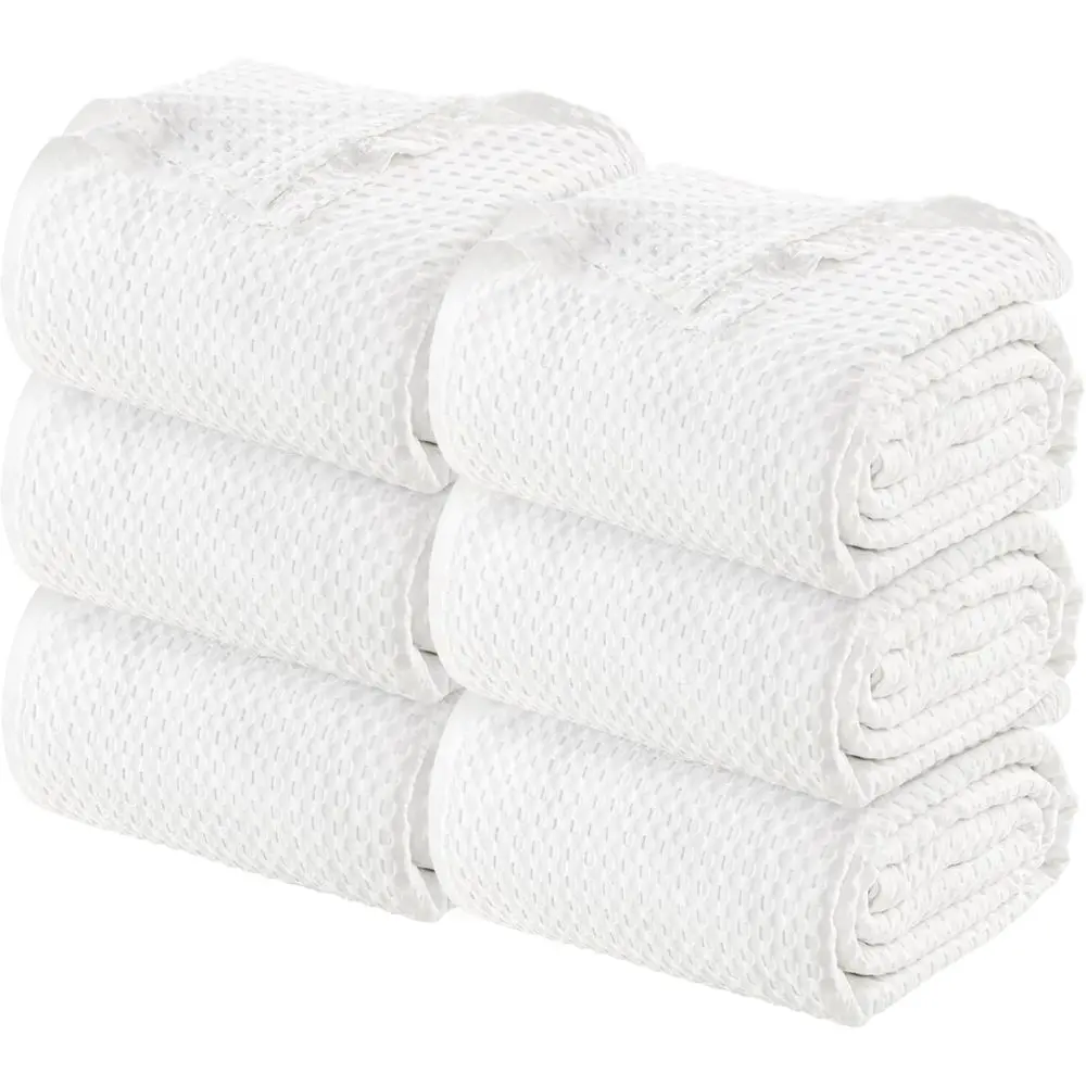 Bulk 6-Pack Hotel Wale Blankets, King - 90x108 Inch, 100% Cotton, White | Lightweight & Breathable Blanket or Resorts & Gt Accom
