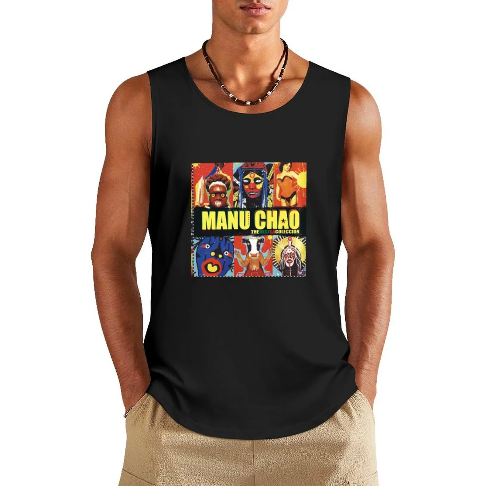 

Manu Chao Tank Top summer Men's tops gym for men