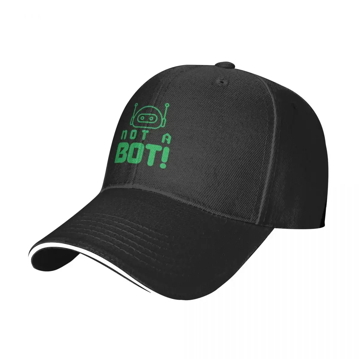 New Not a Bot 2- Funny Quirky Text Verified Authentic Human Baseball Cap black Brand Man Caps Hat Male Women's