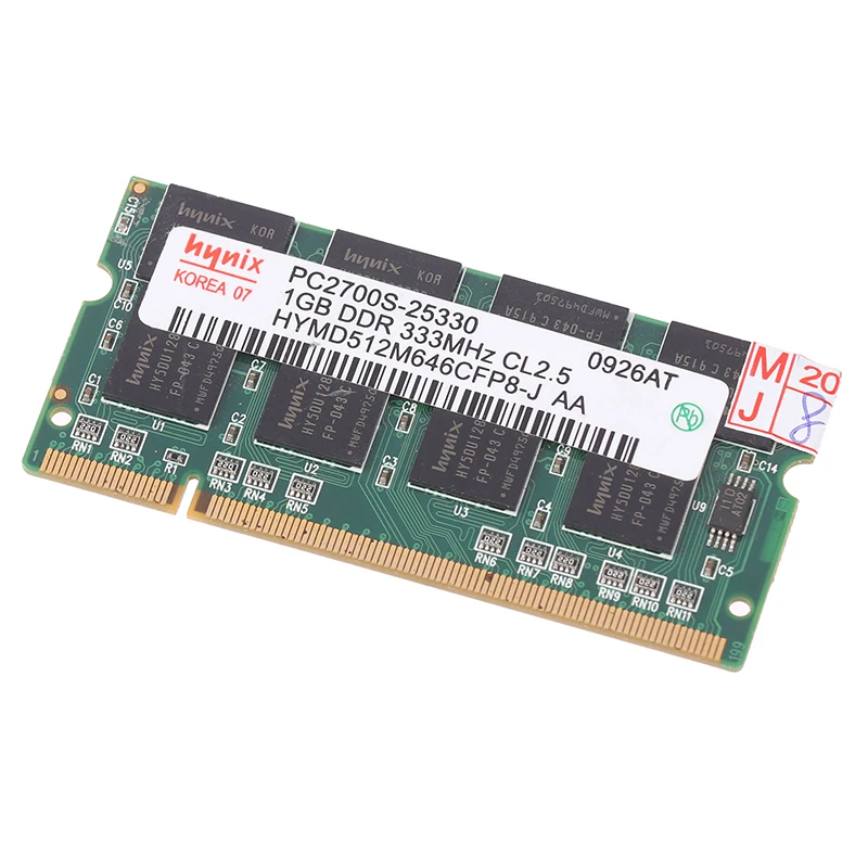 새로운 1pc 1GB DDR1 노트북 메모리 Ram SO-DIMM 200PIN DDR333 PC 2700 333Mhz 노트북 Sodimm Memoria