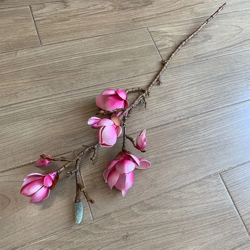 Artificial Magnolia Flower Branch Home Display High Quality Simulation Flore Home Wedding Decor Props Wreath Orchid Silk Kapok