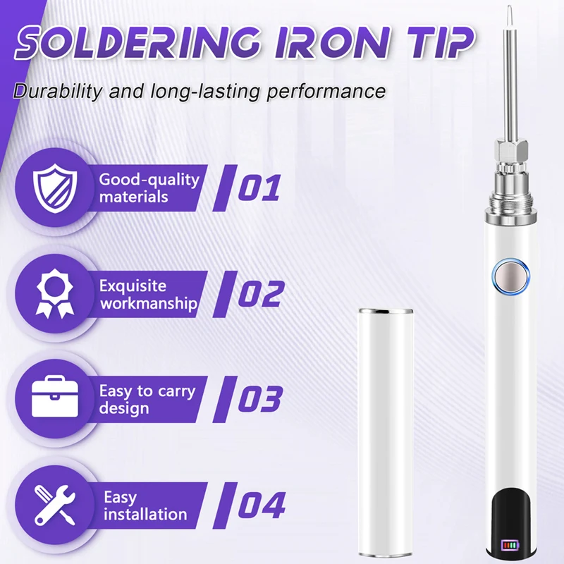 

PTST Adjustable 510 Thread Mini Soldering Iron Kit USB Soldering Iron With Cap 3 Gear Voltage Electronic Welding Repair Pen