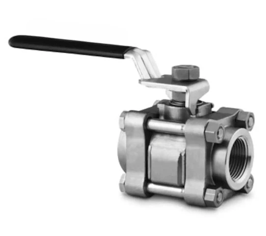 SS-62EF4 Stainless Steel 3-piece 60 Series Ball Valve UHMWPE Seat 1/4 in. Internal Thread