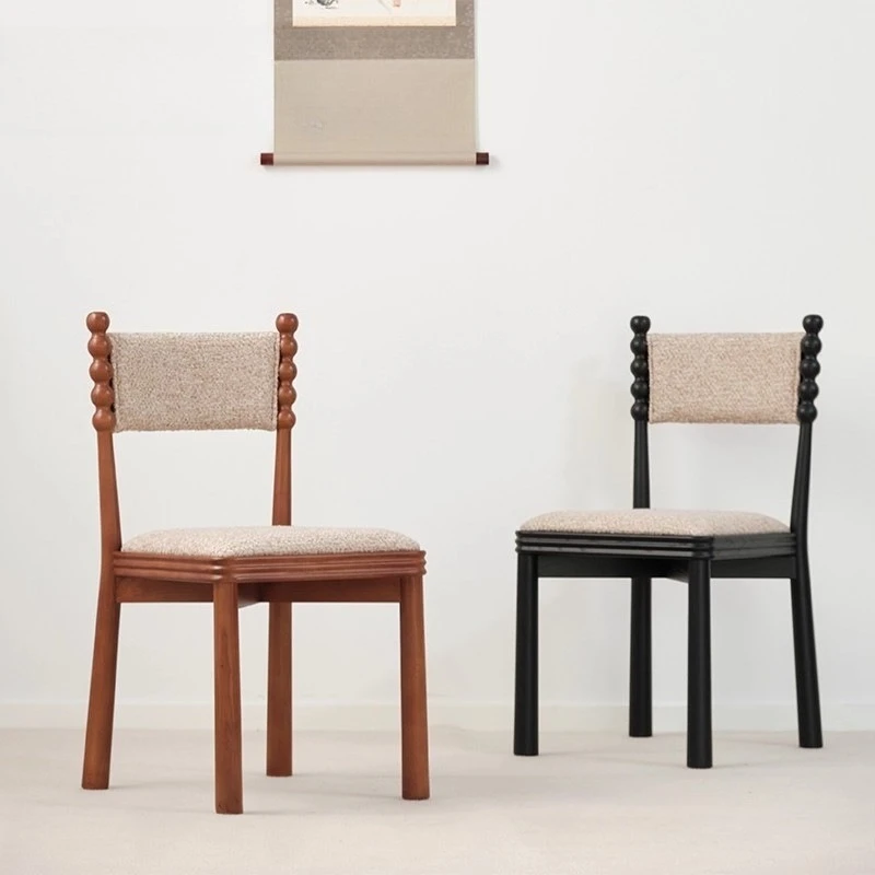 

Medieval dining chair French solid wood chair manufacturer spot comfortable cushioned back household retro makeup