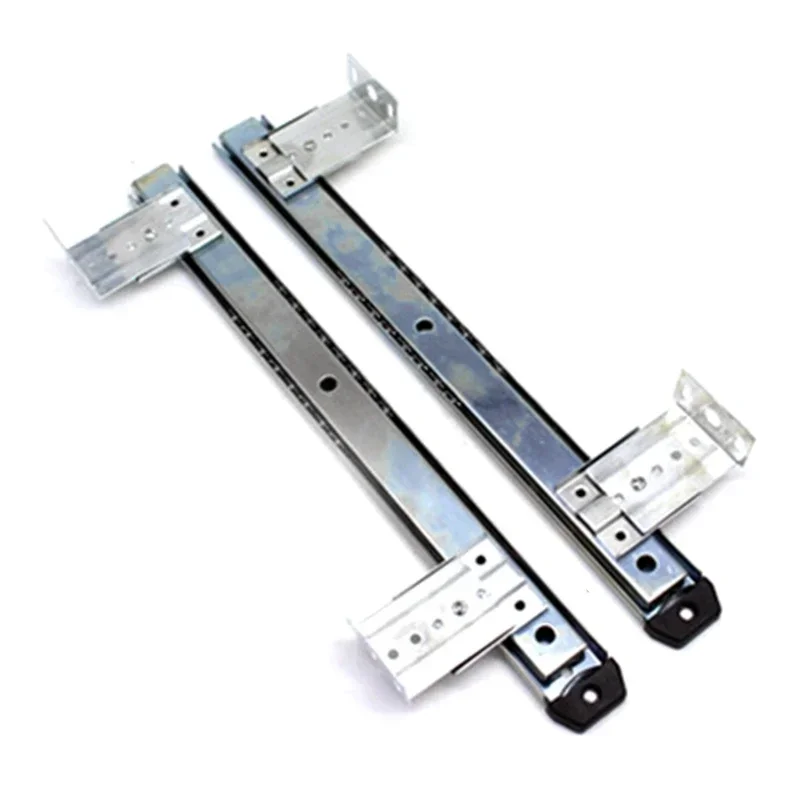 1Pair Heavy Duty Ball Bearing Slides Keyboard Drawer Tray Accessories Furniture Rail Rack With Adjustable Height Bracket