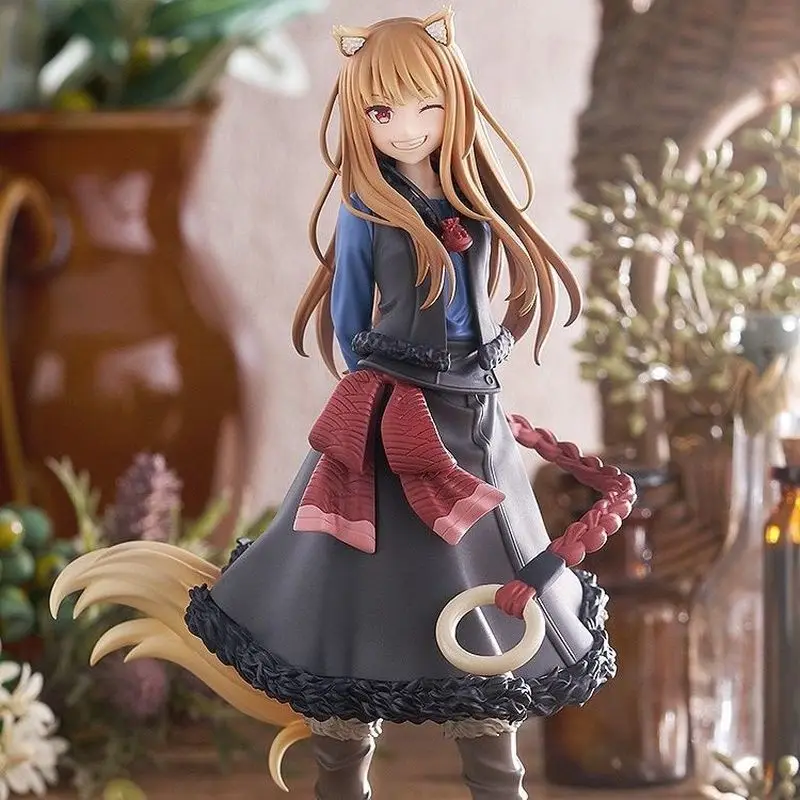

Spice And Wolf Stands Smile Holo Figure Kawaii Anime Wolf Girl Character Figurine Desktop Customized Ko Model Gift