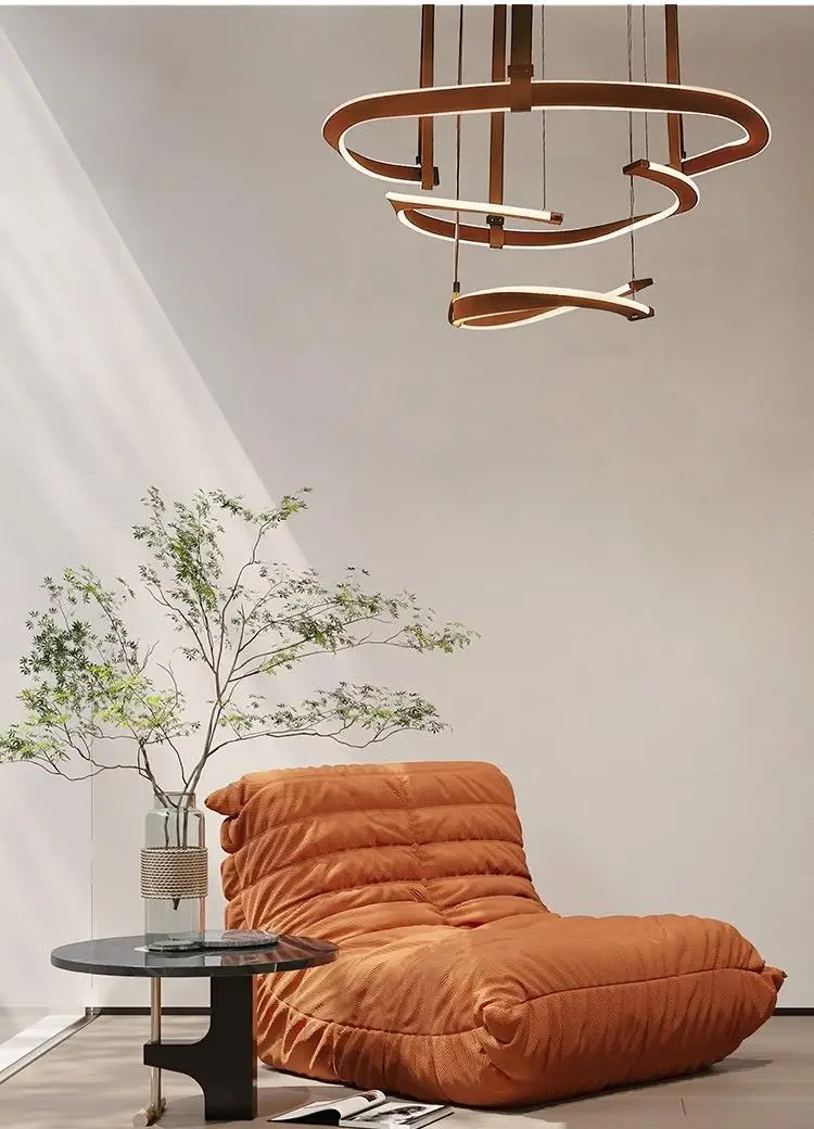 Italian minimalist living room chandelier, postmodern designer villa, grand restaurant, leather ring hall main light