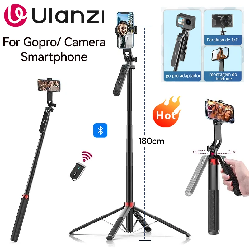 Treppiede Magnetico Per Smartphone Con Selfie Stick E Telecomando Bluetooth – Portatile, Regolabile A 360° E Compatibile Con IPhone E Android