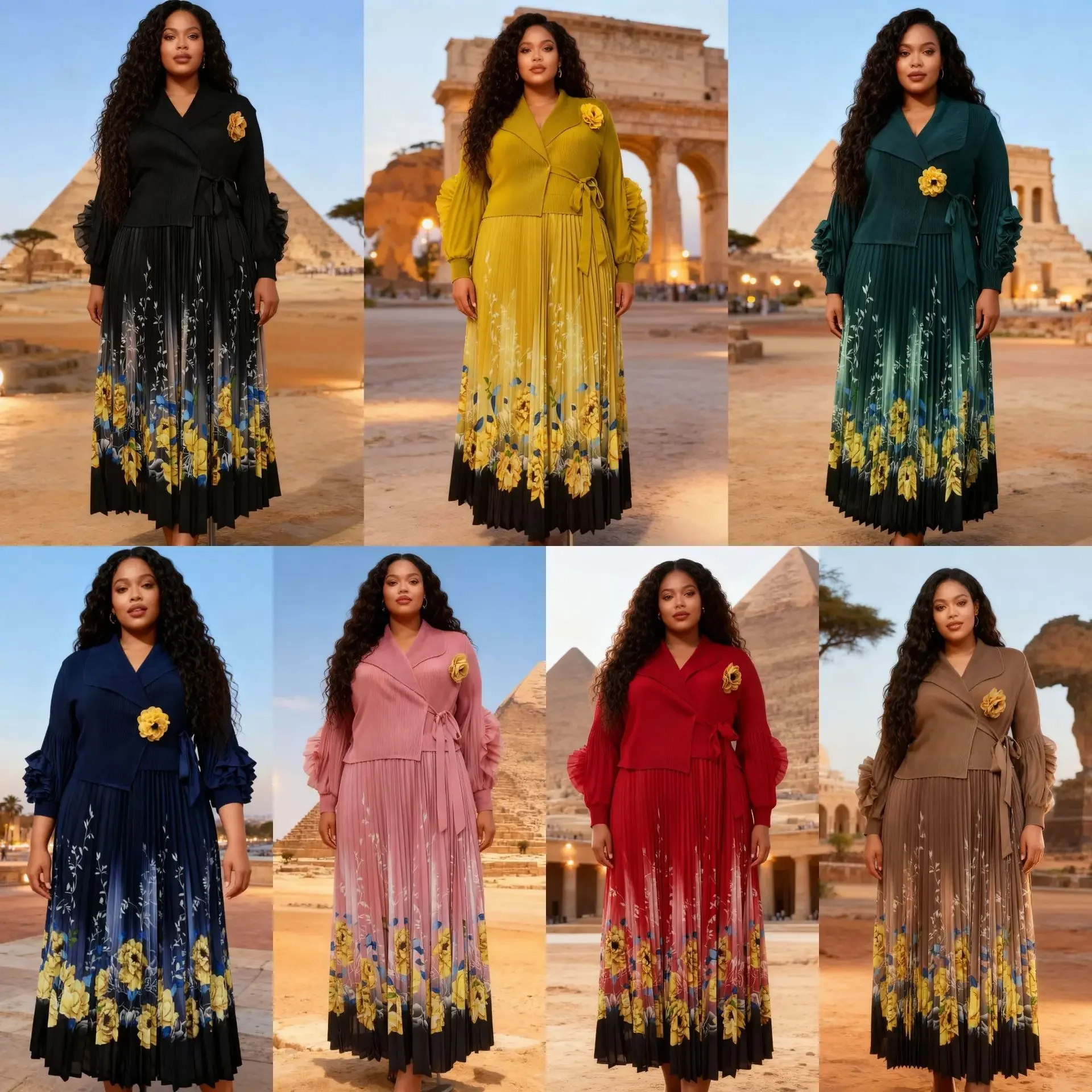 مياكي 2025 الخريف والشتاء فستان جديد عصري فضفاض ورقيق مزاجه الخامس الرقبة أنيقة المرأة فستان مجعد #6