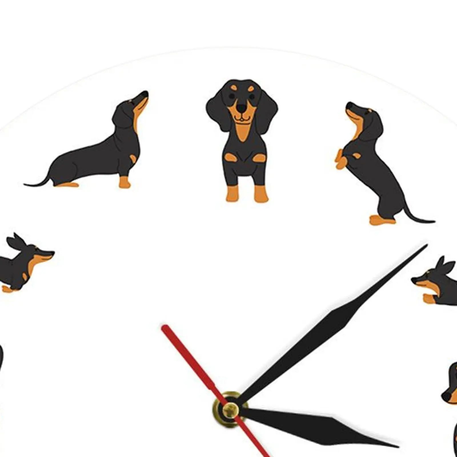 Wall Clock 12inch Dachshund Battery Operated Decorative for Office Room Home