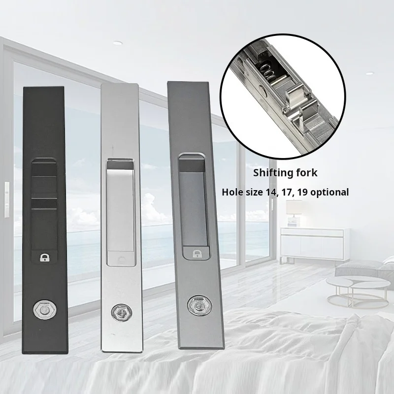 Aluminum Alloy Sliding Door Window With Four-way Pull-out Lock Thermal 23-faced Wide-band Key Straight Lock Anti-theft Window