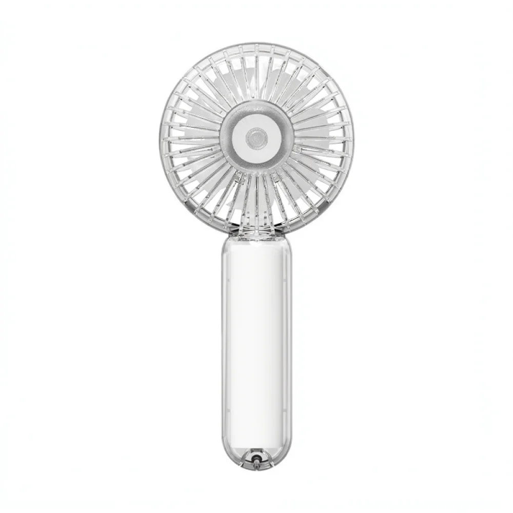Portable Handheld Fan Transparent Cooling Cooler USB Rechargeable Quiet Brushless Motor Night Light Outdoor Travel Office Desk