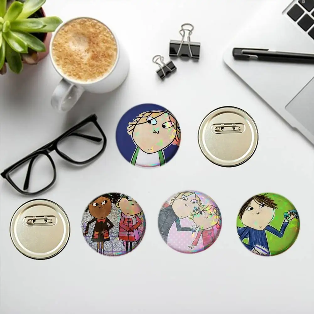 

C-Charlie And L-Lola Anime Button Pins Backpack Clothing Decor Brooch Badge Jewelry Gifts for Kids