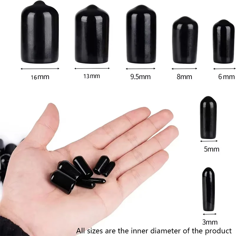 10pcs-100pcs Rubber Screw End Cap 3mm-25mm Pvc Elastic Rubber Dust Insulation Caps Rubber Cap End Caps Pvc Rubber End Cap