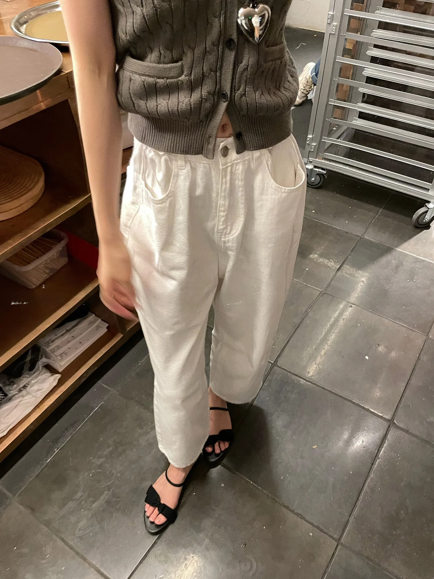 

Джинсы Maste Sunday Walk Loose Lazy Wa White Nine Points, свободные, модные, для фигуры типа «груша», рекомендованные, повседневные, длинные брюки