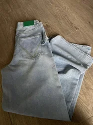 Pantalones vaqueros de pierna ancha para mujer, tela suave, lavado nostálgico, verde clásico, estándar, primavera y verano, nuevo