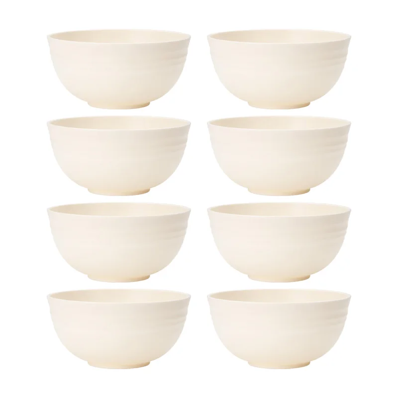 4/6/8 stücke beige Servier schalen wieder verwendbares Plastik besteck für Desserts und Snacks tragbare tragbare Camping-Picknick-Schalen