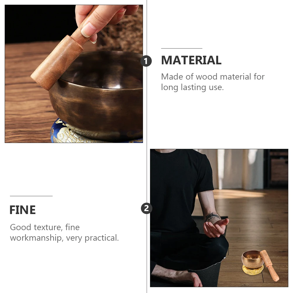 

4 Pcs Sound Wooden Stick Music Bowl Mallets Yoga Meditation Gifts Practical Singing Bowl Parts Accessories