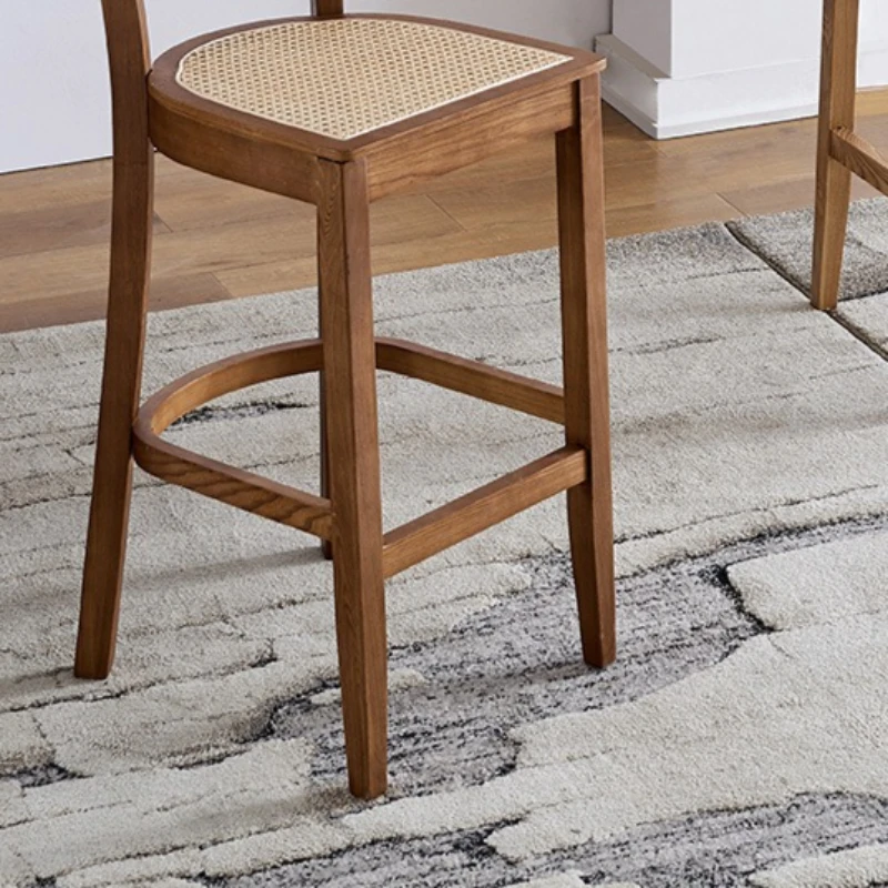 الروطان تصميم كرسي طويل الساق القهوة الطبيعية مسند الظهر داخلي شقة كرسي طويل الساق خمر الفنان بار الأثاث Stolik Barowy XYBC