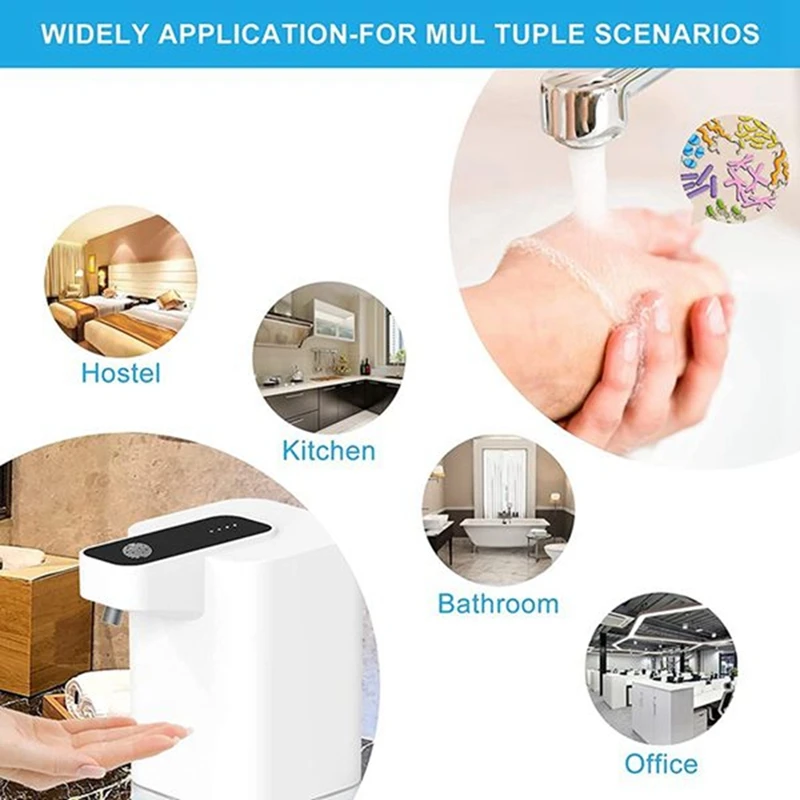 Automatic Soap Dispenser 400Ml Touchless Foaming Soap Dispenser USB Rechargeable Adjustable Foam Soap Dispenser